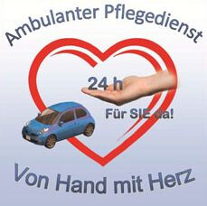 Logo Ambulanter Pflegedienst von Hand mit Herz in Hennef