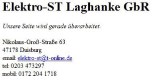 Firmenlogo: Elektro-ST Laghanke & Laghanke GbR