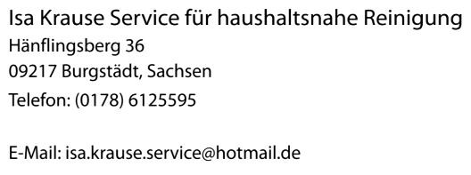 Isa Krause Service für haushaltsnahe Dienstleistungen Isa Krause Service für haushaltsnahe Dienstleistungen