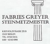 Steinmetzmeister Grabmale - Fabries Greyer in Berlin - Logo