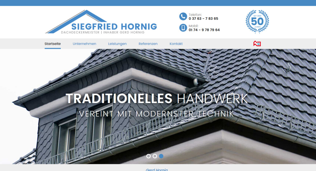 Hornig Siegfried Inh. Gerd Hornig Dachdeckermeister in Glauchau - Logo