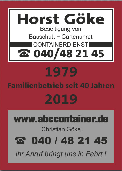 Abfall Bauschutt Container Christian Göke e.K. in Hamburg - Logo