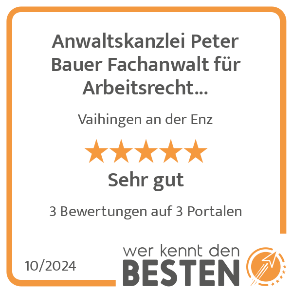 Anwaltskanzlei Peter Bauer Fachanwalt für Arbeitsrecht Baurecht Architektenrecht in Vaihingen an der Enz - Logo