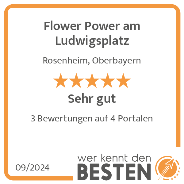 Flower Power am Ludwigsplatz in Rosenheim in Oberbayern - Logo