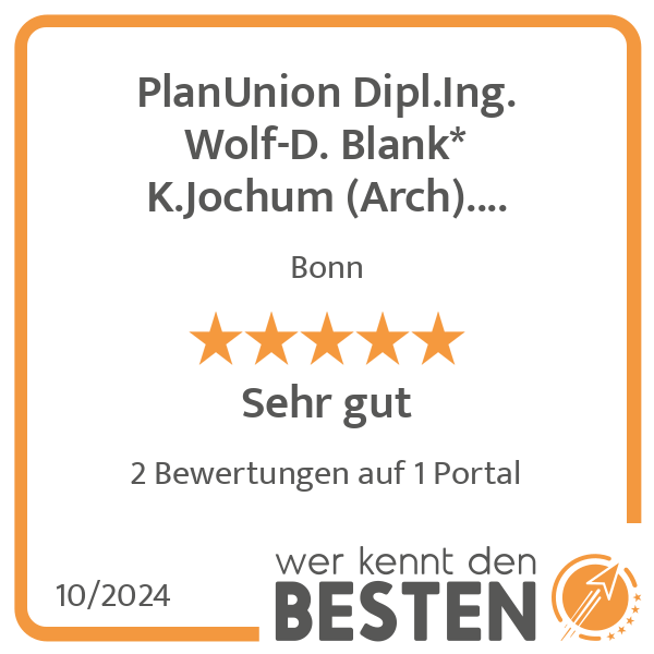 PlanUnion Dipl.Ing. Wolf-D. Blank* K.Jochum (Arch). Ingenieur * Architekt in Bonn - Logo