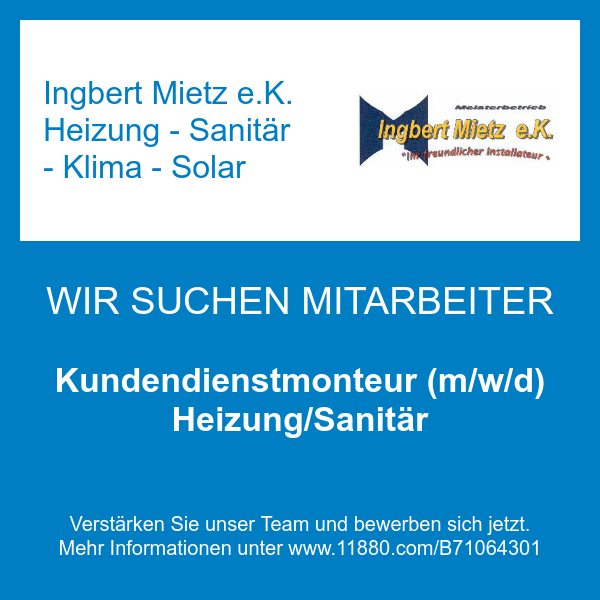 Ingbert Mietz e.K. Heizung - Sanitär - Klima - Solar in Aachen - Logo