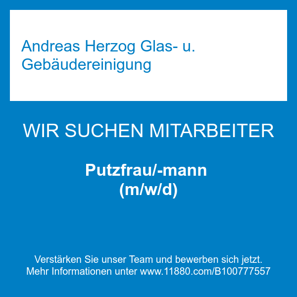 Putzfrau/-mann (m/w/d)