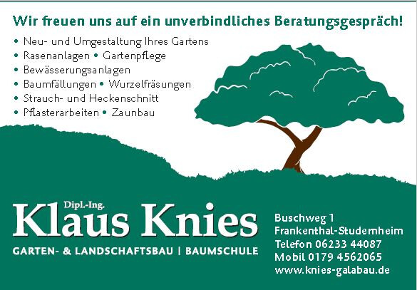 Dipl.-Ing. Klaus Knies Garten- und Landschaftsbau in Frankenthal in der Pfalz - Logo