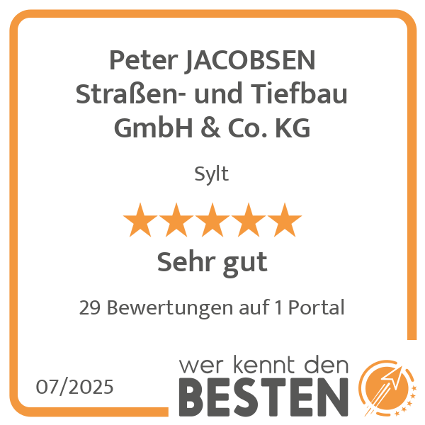 Peter JACOBSEN Straßen- und Tiefbau GmbH & Co. KG in Sylt - Logo Peter JACOBSEN Straßen- und Tiefbau GmbH & Co. KG in Sylt - Logo