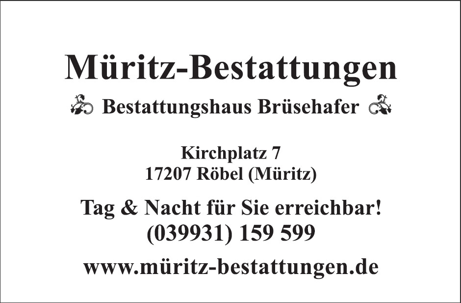 Müritz-Bestattungen Inh. T. Brüsehafer in Röbel Müritz - Logo