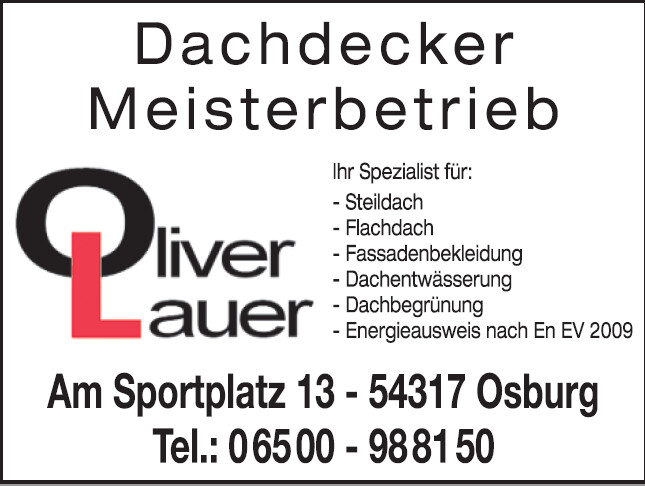 Oliver Lauer Dachdeckerbetrieb in Osburg - Logo