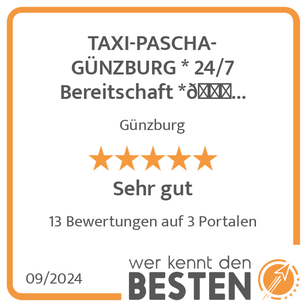 TAXI-PASCHA-GÜNZBURG * 24/7 Bereitschaft * 082211717 in Günzburg - Logo