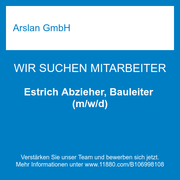 Estrich Abzieher, Bauleiter (m/w/d)