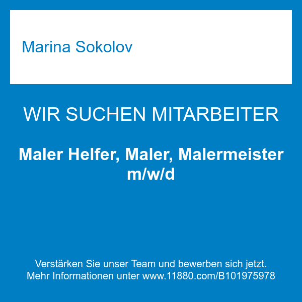 Maler Helfer, Maler, Malermeister m/w/d