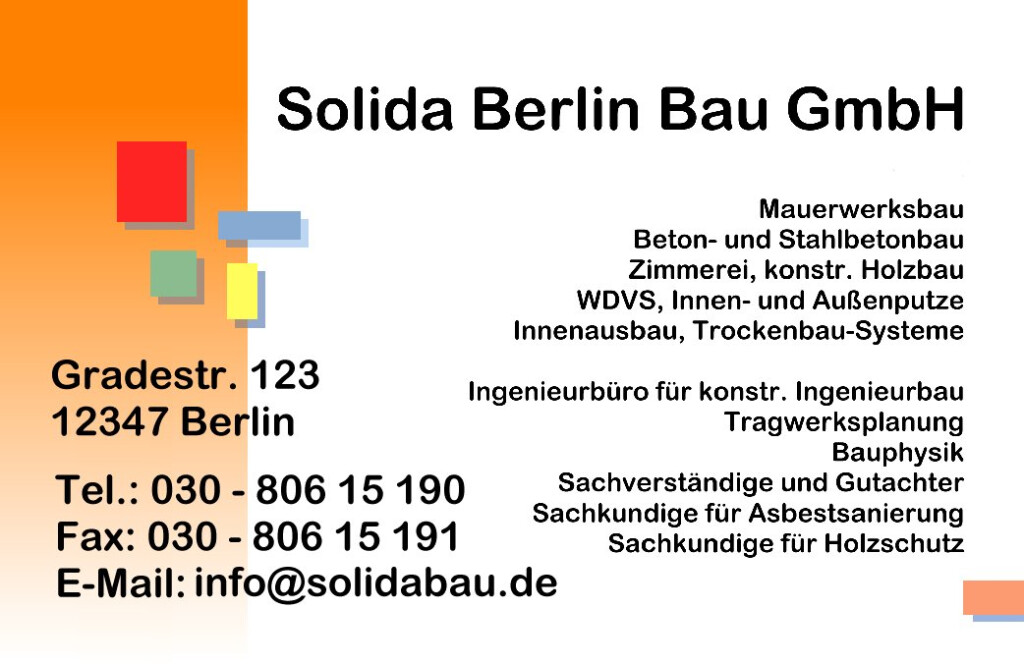 Bild zu Solida Berlin Bau GmbH in Berlin