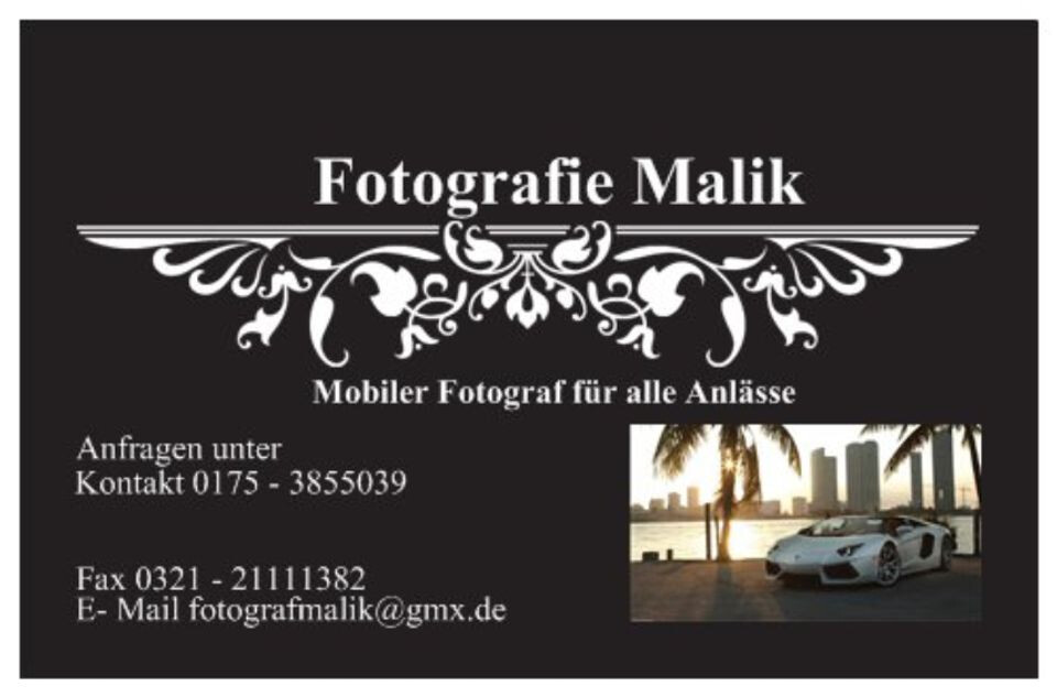 Ihr mobiler Fotograf in Ihrer Umgebung - Malik Özipek - 0175 / 38 55 039