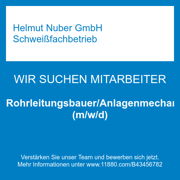 Rohrleitungsbauer/Anlagenmechaniker  (m/w/d)