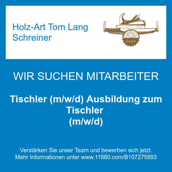 Holz-Art Tom Lang Schreiner - Tischler (m/w/d) Aus …
