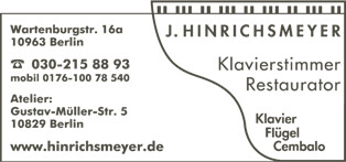 Klaviere & Flügel J.Hinrichsmeyer in Berlin - Logo