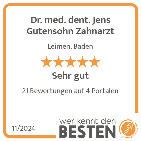 Dr. med. dent. Jens Gutensohn Zahnarzt in Leimen in Baden - Logo