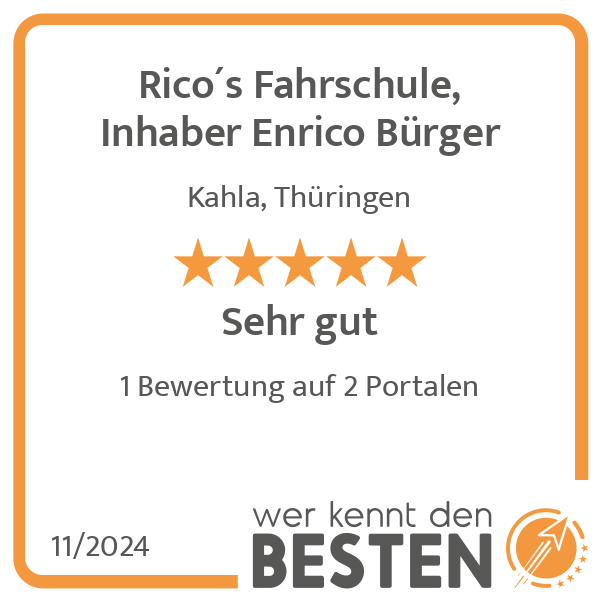 Rico´s Fahrschule, Inhaber Enrico Bürger in Kahla in Thüringen - Logo