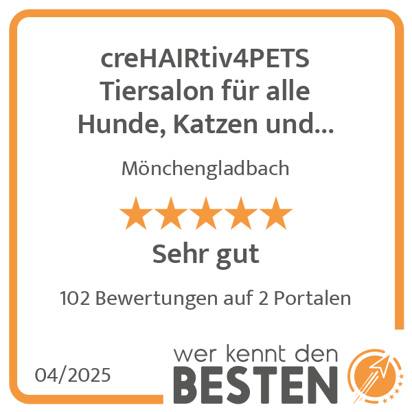 creHAIRtiv4PETS Tiersalon für alle Hunde, Katzen und Kleintiere in Mönchengladbach - Logo creHAIRtiv4PETS Tiersalon für alle Hunde, Katzen und Kleintiere in Mönchengladbach - Logo