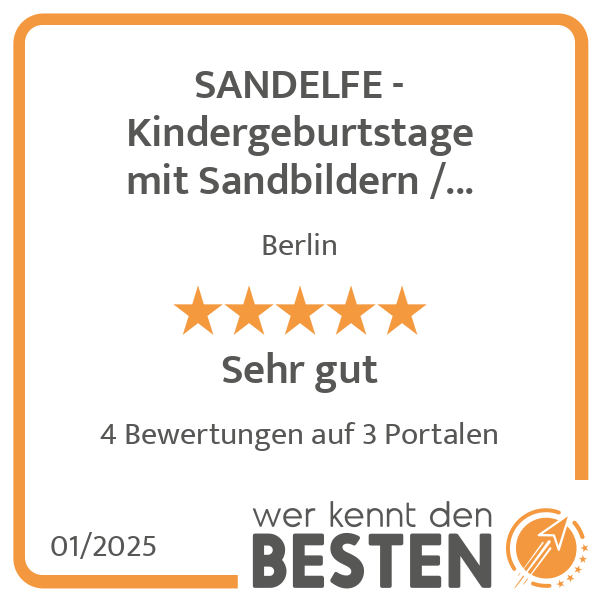 SANDELFE - Kindergeburtstage mit Sandbildern / Onlineshop in Berlin - Logo