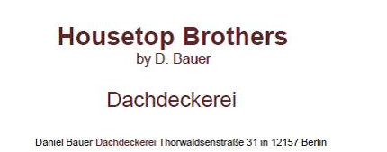 Housetop Brothers by D. Bauer in Berlin - Logo