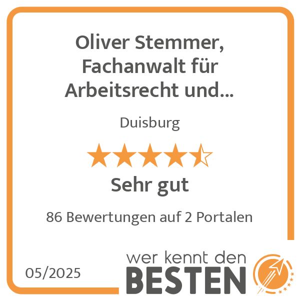 Oliver Stemmer, Fachanwalt für Arbeitsrecht und Fachanwalt für Sozialrecht in Duisburg - Logo