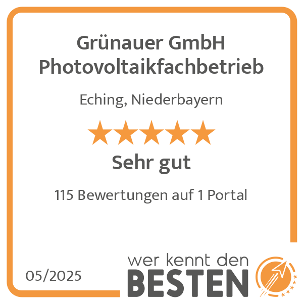 Grünauer GmbH Photovoltaikfachbetrieb in Eching in Niederbayern - Logo Grünauer GmbH Photovoltaikfachbetrieb in Eching in Niederbayern - Logo