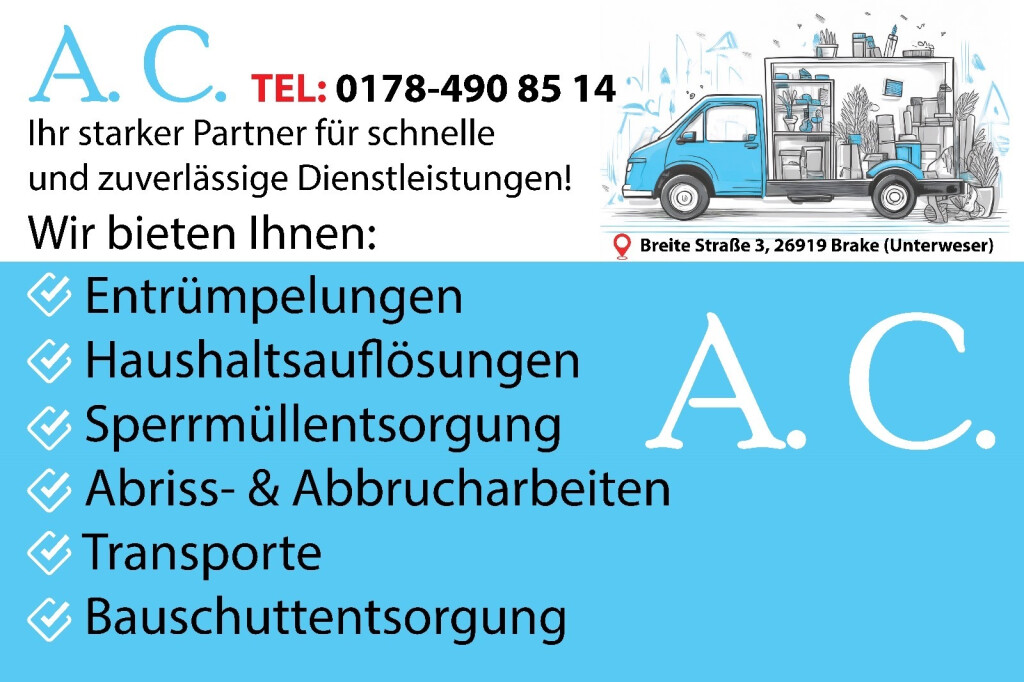 A.C.Service Entrümpelung und gebäude Reinigung Abriss & Abbruch Transport in Brake an der Unterweser - Logo