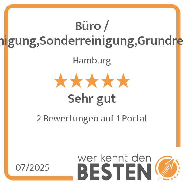 Büro / Gebäudereinigung,Treppenhausreinigung,Unterhaltsreinigung,Sonderreinigung,Grundreinigung,Glasreinigung,Bauendreinigung,Praxisreinigung in Hamburg - Logo