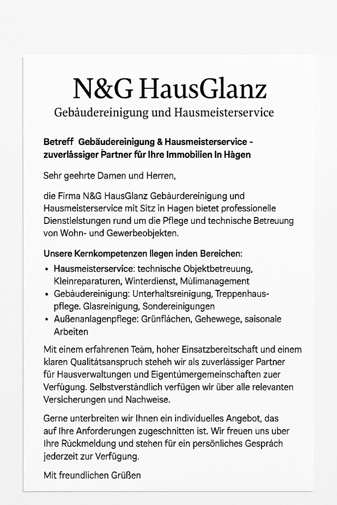 N&G HausGlanz Gebäudereinigung/Hausmeisterservice  …