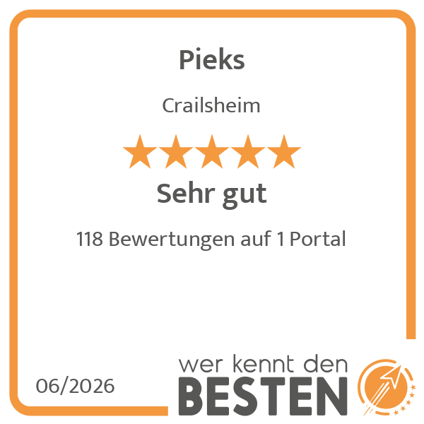 Pieks - werkenntdenBESTEN.de Qualitätssiegel