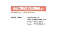 Alfred Thoma Brennstoffe e.K. Hohentengen am Hochrhein