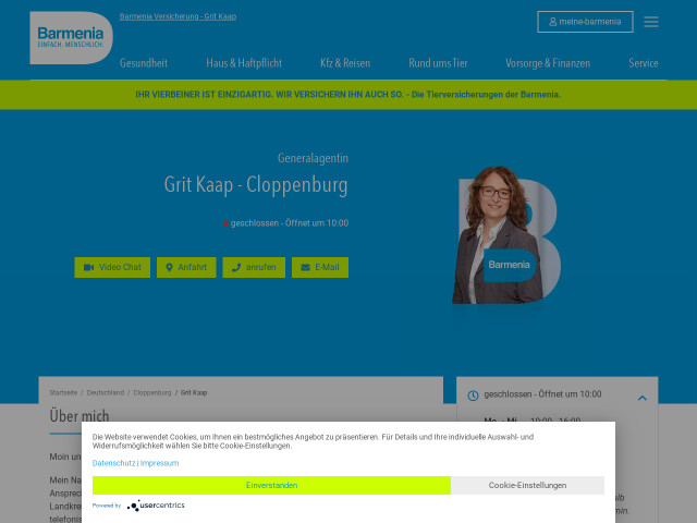 Barmenia Versicherungen Serviceburo Cloppenburg Grit Kaap Versicherungsfachfrau Ihk Offnungszeiten Telefon Adresse