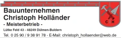 Bauunternehmen Christoph Holländer Dülmen