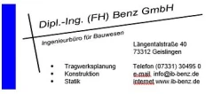Benz Dipl.-Ing.(FH) GmbH Geislingen