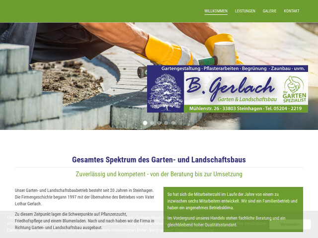 Bernd Gerlach Garten und Landschaftsbau Steinhagen Telefon Adresse