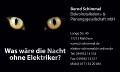 Bernd Schimmel Elektroinstallations- und Planungsgesellschaft mbH Malchow