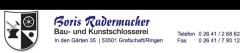 Logo Boris Radermacher Bau- und Kunstschlosserei