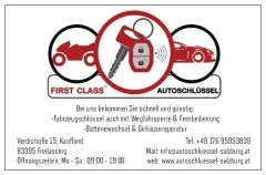 Die Firma First Class in Salzburg hat sich auf die Fertigung von Autoschlüsseln mit Wegfahrsperre fü