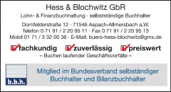 Hess & Blochwitz GbR , Buchhaltungsbüro Aspach