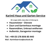 Karimli Haus und Garten Service   Tel.: +49 176 80 685 44 0 E-Mail.: Karimliservice@outlook.de
