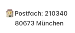 Postanschrift: Karsten Rose Postfach 210340 80673 M&uuml;nchen