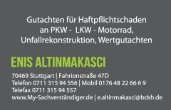 KFZ Sachverst&auml;ndigenb&uuml;ro Altinmakasci Stuttgart