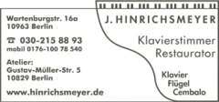 Klaviere & Flügel J.Hinrichsmeyer Berlin
