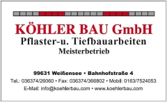 Köhler Bau GmbH Pflaster- und Tiefbauarbeiten Weißensee