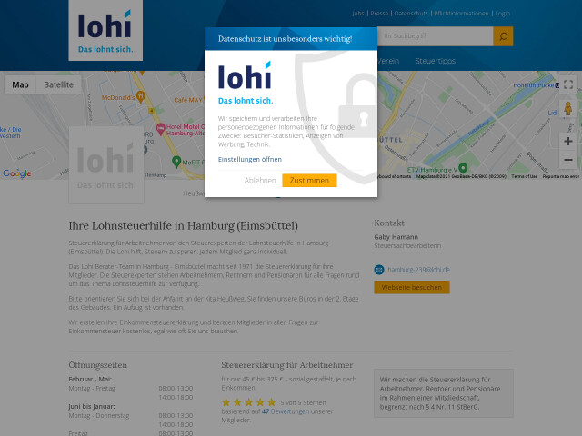 Lohnsteuerhilfe Bayern Hamburg Eimsbuttel Telefon Adresse