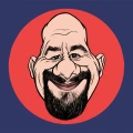 Selbstkarikatur Paddy Boehm